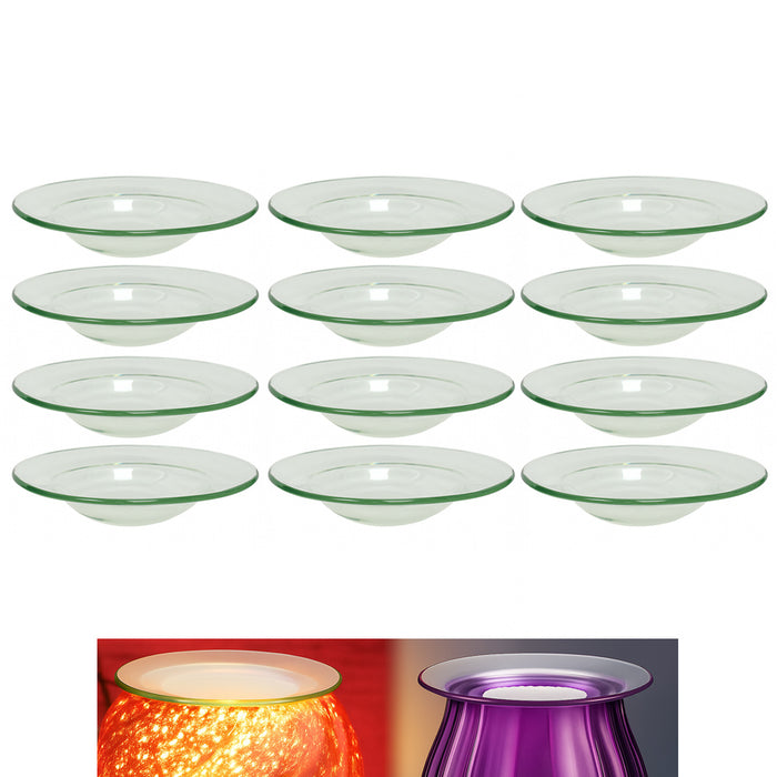 12 X Round Replacement Glass Dish Electric Oil Lamp Warmer Tart Burner Bowl 4"