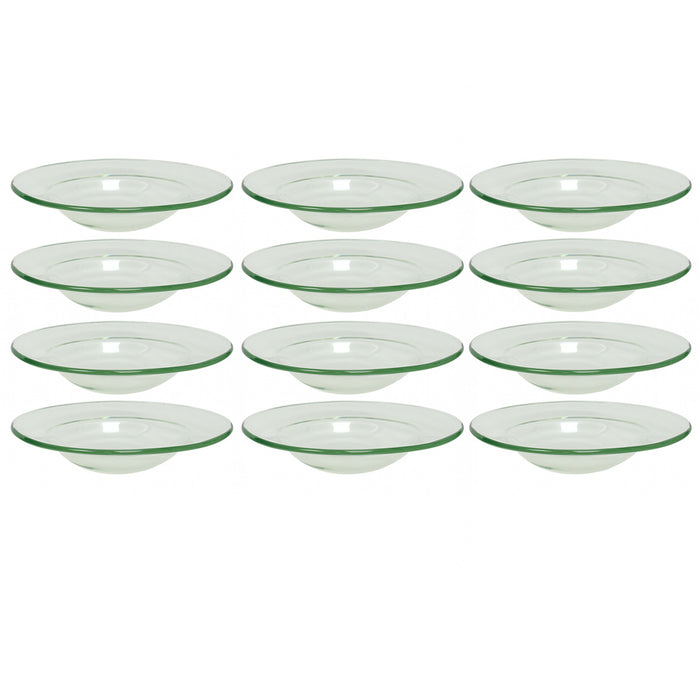 12 X Round Replacement Glass Dish Electric Oil Lamp Warmer Tart Burner Bowl 4"