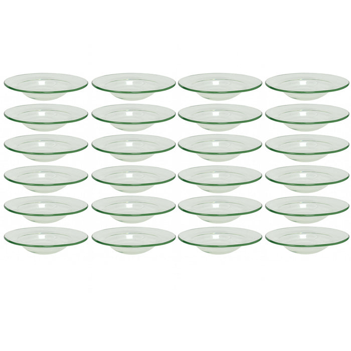 24 X Replacement Glass Dish Oil Warmer Diffuser Tart Burner Bowl Tray Round 4"