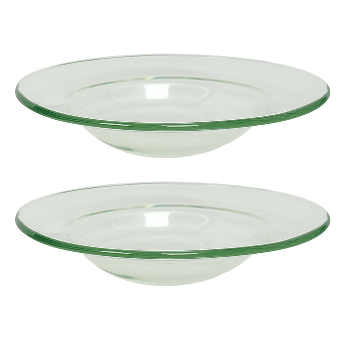 2 Pc Replacement Glass Dish Electric Oil Warmer Lamps Aromatherapy Warmers 4"