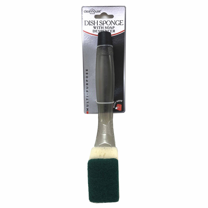 4 Pc Soap Dispenser Scrubber Sponge Brush Dish Wand Scrub Refill Wash Kitchen
