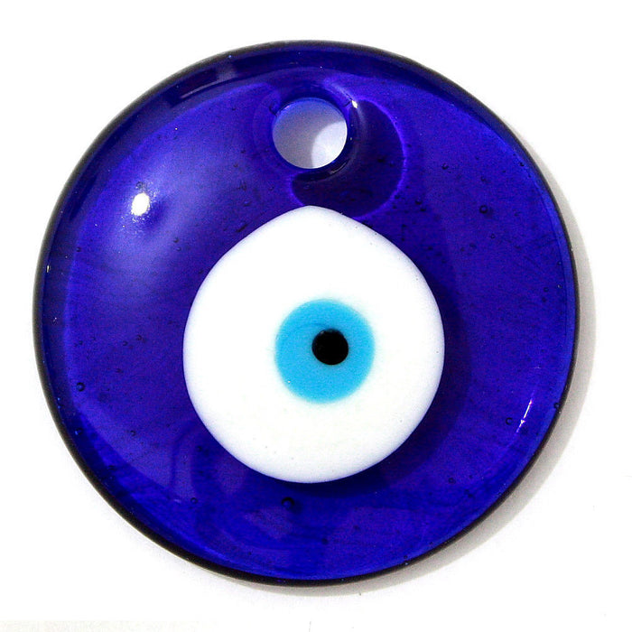 Large Blue Evil Eye Wall Hanging Protection Amulet  Luck Hamsa Decoration  5.25"