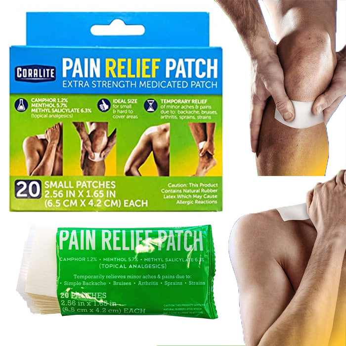 20 Pc Coralite Pain Relief Extra Strength Menthol Patch Heat Therapy Hot Press