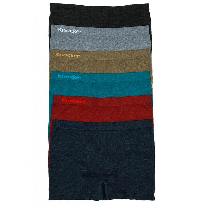 3 Mens Microfiber Boxer Briefs Underwear Seamless Compression Knocker One Size !