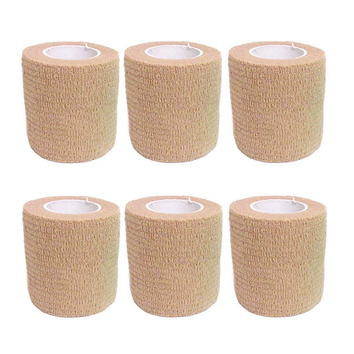 6 Pc Self Adhering Bandages 2in x 2yd Athletic Sports Stretch Wrap Adherent Tape