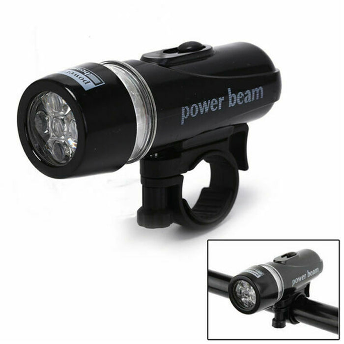5 LED Bicycle Bike Front Head Light Lamp Torch Flashlight Waterproof Dive Black