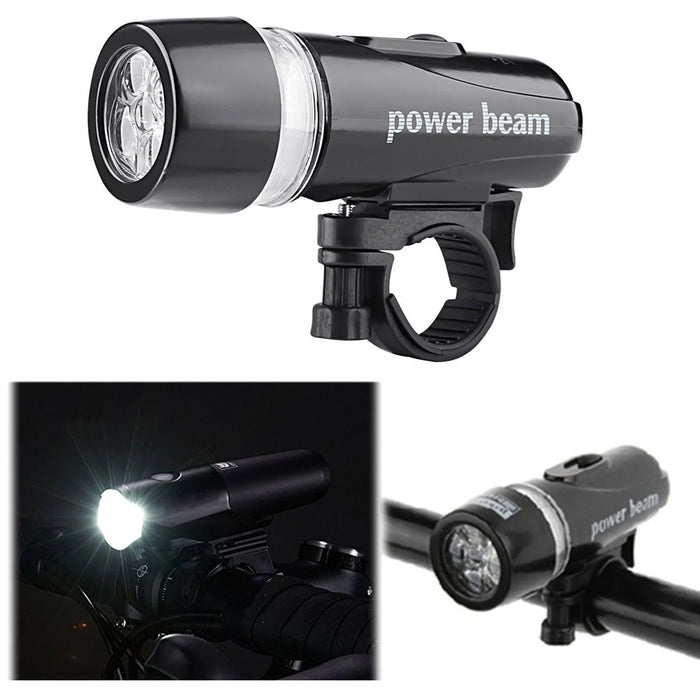 5 LED Bicycle Bike Front Head Light Lamp Torch Flashlight Waterproof Dive Black