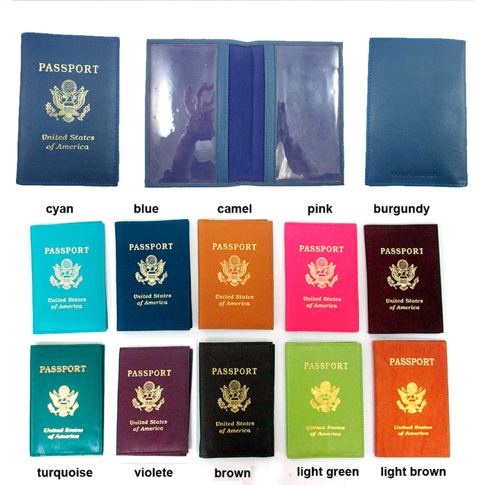 Leatherboss Genuine Leather Passport Cover Holder – Unisex Travel Wallet, 3 Colors Available, New