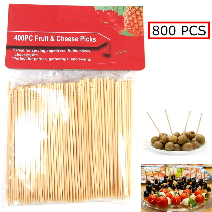 800 Ct Fruit Cheese Picks Wooden Natural Bamboo Picks Catering Parties Oral Care