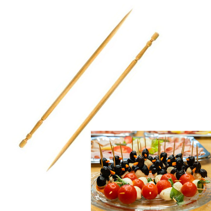 400 Wooden Toothpicks Fruit Cheese Picks Natural Bamboo Round Oral Care Catering