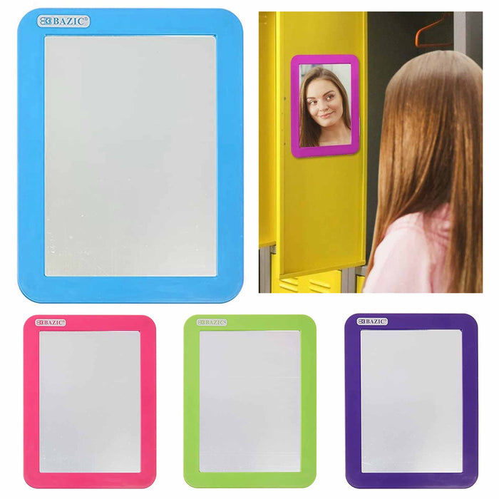 1 Magnetic Locker Mirror 5.5"x7" School Tool Workshop Refrigerator Travel Makeup