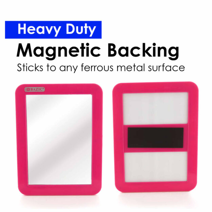 2 Pc Magnetic Mirror for School & Gym Locker Refrigerator Office Cabinet Toolbox