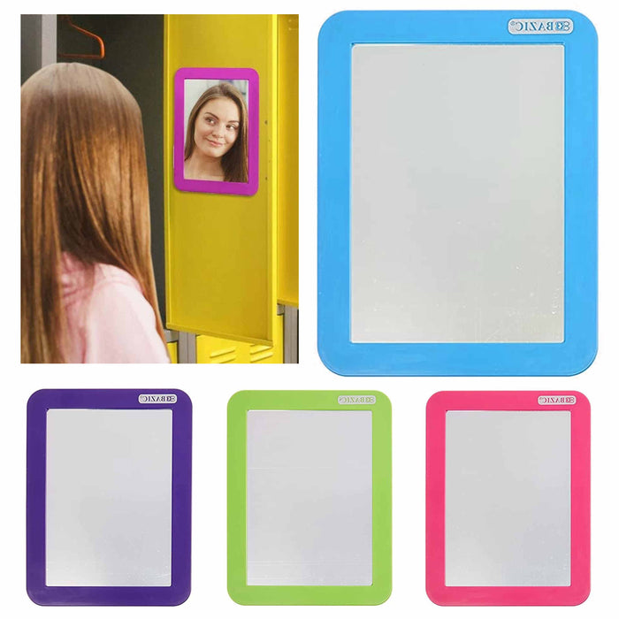 2 Pc Magnetic Mirror for School & Gym Locker Refrigerator Office Cabinet Toolbox