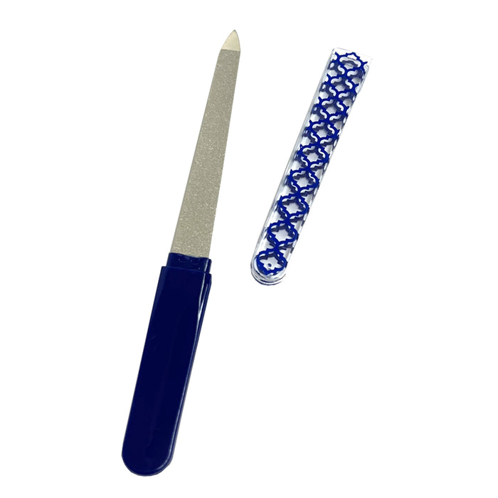 6 Pc Sapphire Nail Files Metal Stainless Steel Dual Sided Manicure Emery Boards