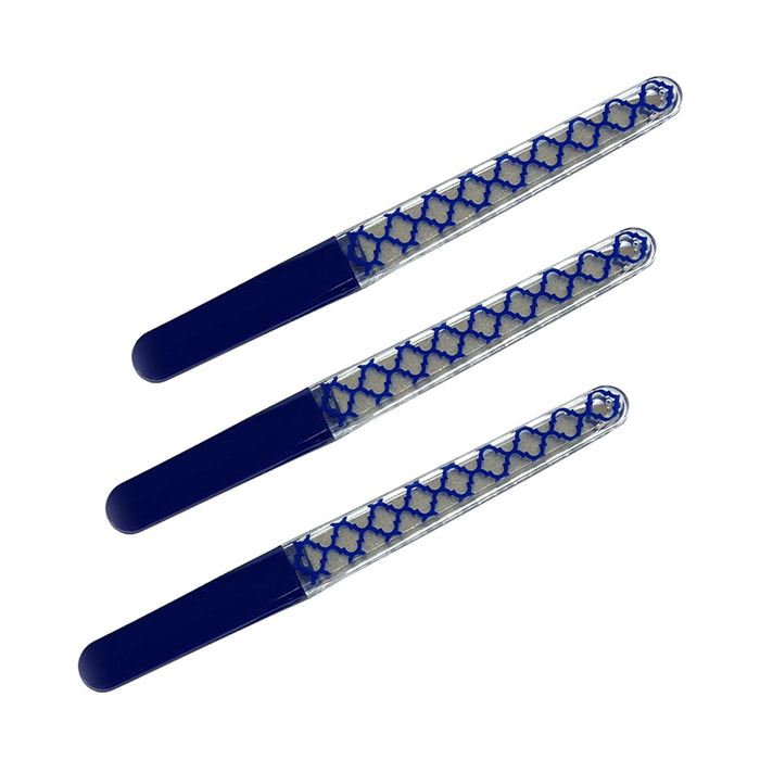 3 Pc Heavy Duty Sapphire Nail Files Double Sided Manicure Emery Boards Diamond