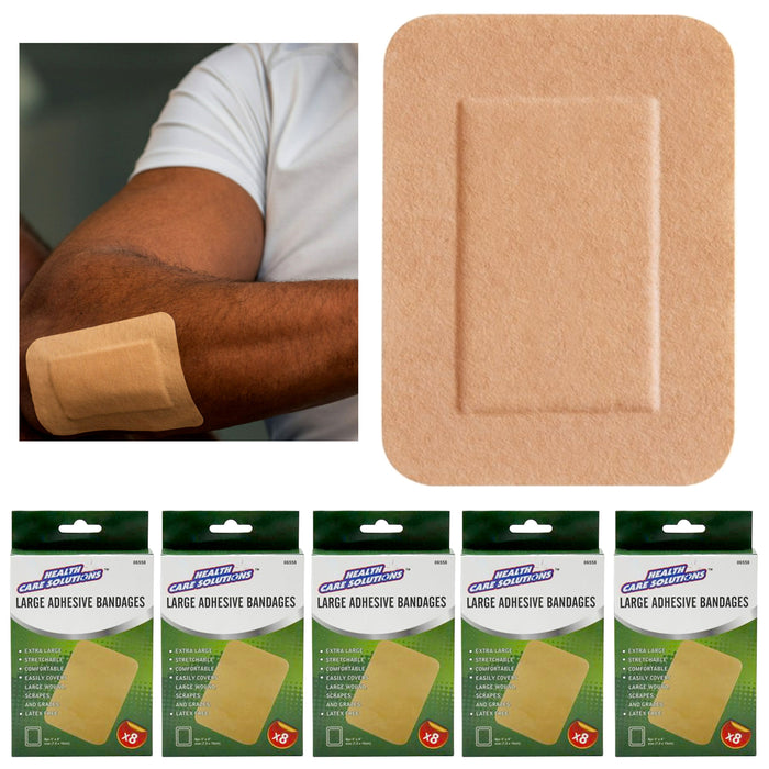 40 Pc Extra Large Adhesive Bandages Pad Wound Dressing 3" X 4" Medical First Aid