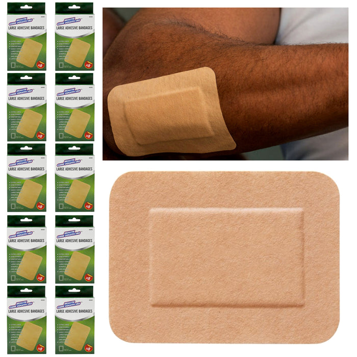 80 Pc 3" X 4" Adhesive Extra Large Flexible Bandages Wound Dressing Latex Free