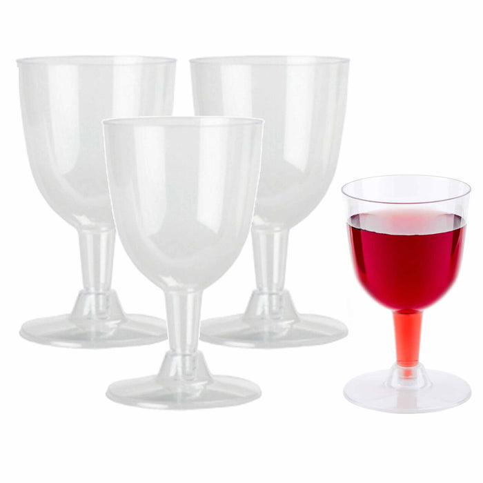 20 Plastic Wine Glasses Cups Clear Disposable Shatterproof Champagne Flute 5.5oz