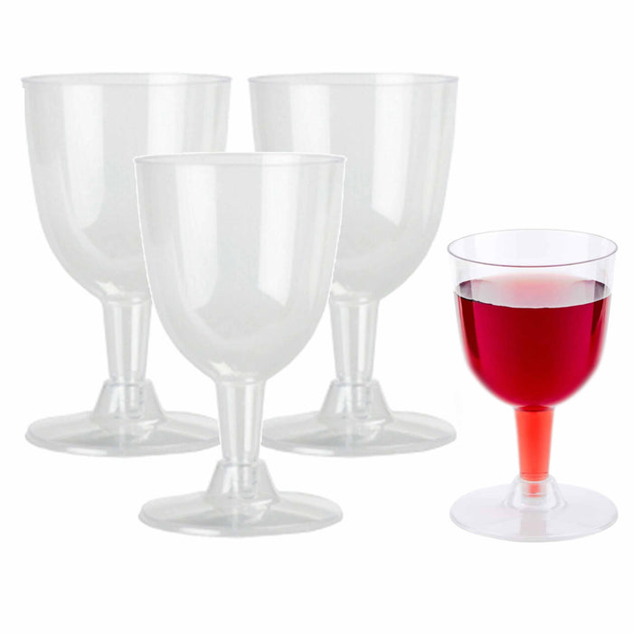 80 Wine Glasses Disposable Plastic Cup Clear Champagne Flute Wedding Party 5.5oz