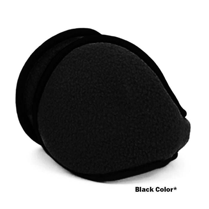 1 Black Ear Muffs Fleece Earwarmer Winter Warmers Mens Womens Behind Head Design
