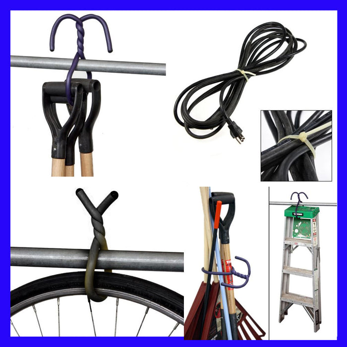 8pc All Purpose Twist Grips Heavy Duty Cable Ties Fastener Home Garage Organizer