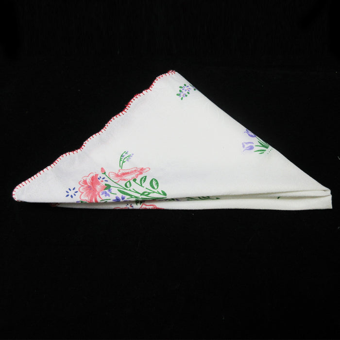 6 Women Handkerchiefs Floral Vintage Ladies Quadrate Hankies Embroidered Fashion