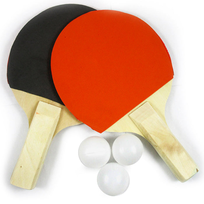 1 Pair Table Tennis Ping Pong Racket Paddle + 3pcs Balls Racquet Set Tournament