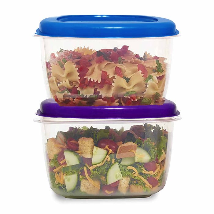 2 Pc Large Food Container 5L Freezer Plastic Bowl W/ Lid Lunch Storage BPA Free