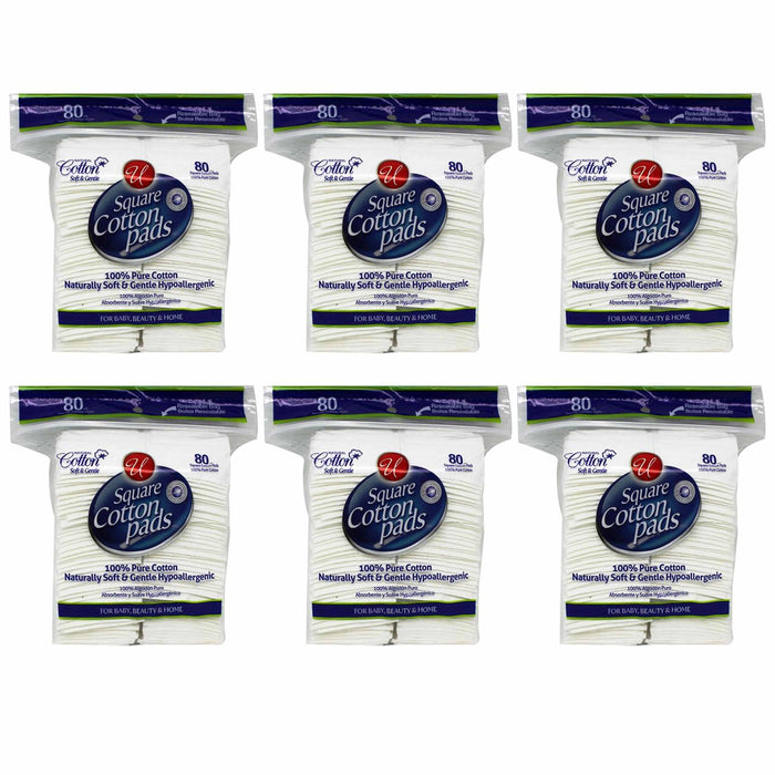 480ct 100% Pure Cotton Squares Pads Cosmetic Face Makeup Remover Hypoallergenic