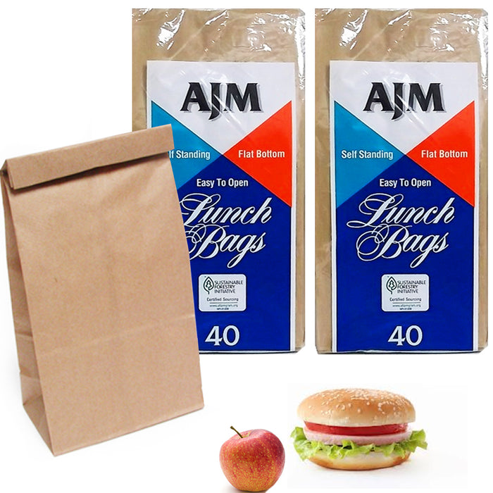 80 Brown Paper Lunch Bags Snack Bags Kraft Paper Merchandise Grocery Party Bags