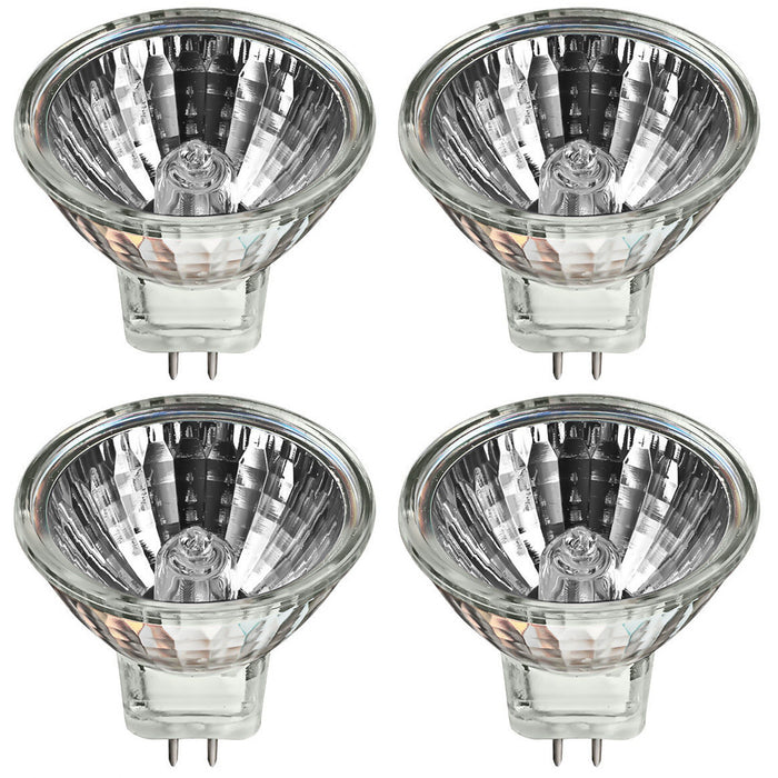 8 Pc Floodlight Lamp Halogen Light Bulbs MR16 50 Watt 12V Bi-Pin Clear Wide Beam