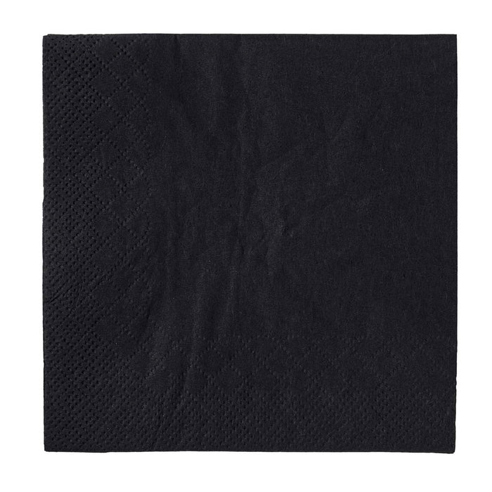 24ct Black Beverage Napkins 9.8" 2-Ply Cocktail Disposable Restaurant Bar Party