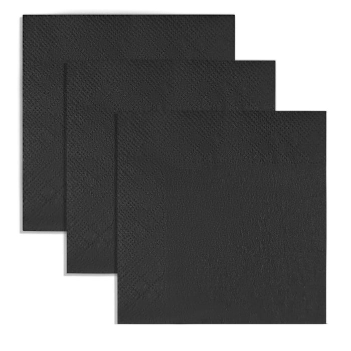 1200 Ct Bulk Black Paper Napkins 5.5" Beverage Cocktail Party Event Restaurant
