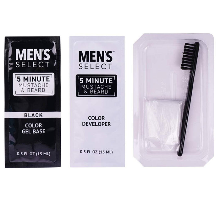 2 Packs Men's Black Hair Dye Mustache Beard 5 Minutes Permanent Brush In Color
