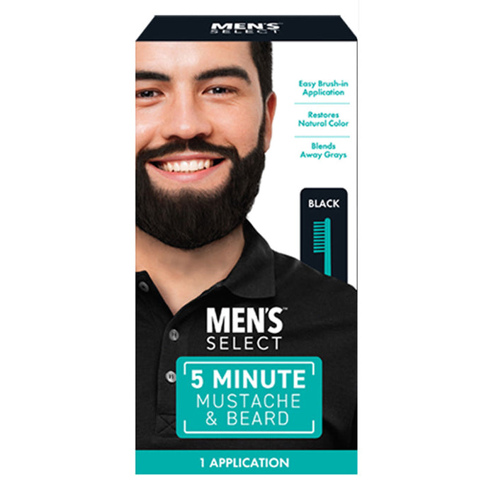 2 Packs Men's Black Hair Dye Mustache Beard 5 Minutes Permanent Brush In Color