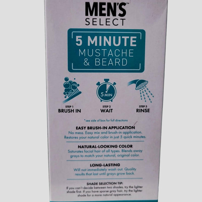 1 Pk Men's Mustache Beard Hair Dye Black Color Permanent Coloring in 5 Minutes