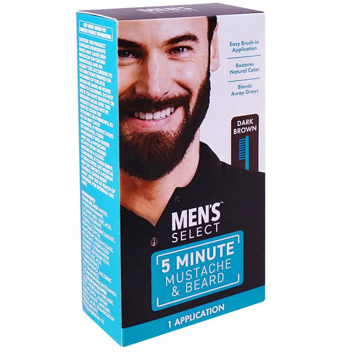 2 Packs Men's Dark Brown Hair Dye Mustache Beard 5 Min Permanent Brush In Color