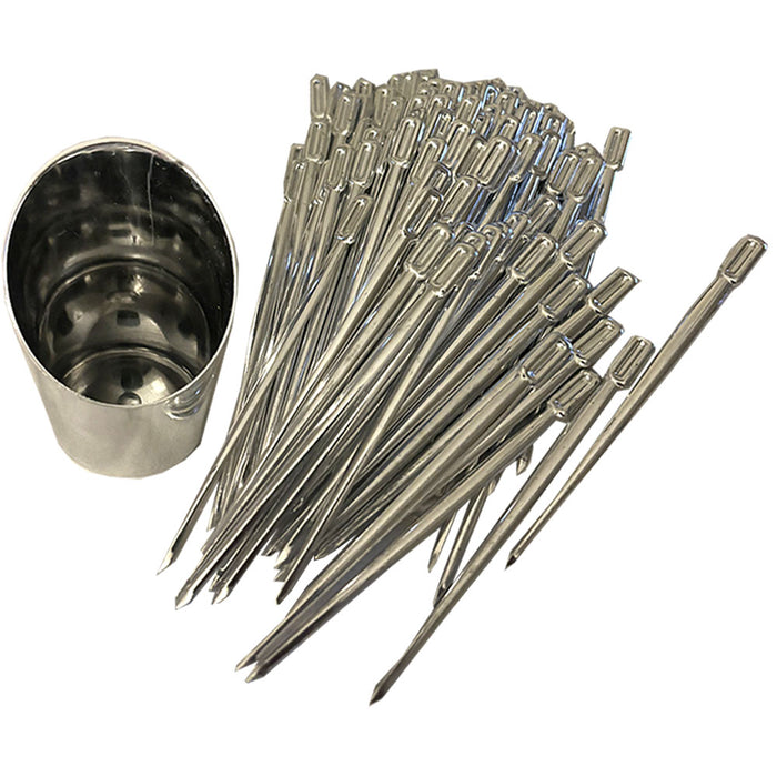 200 Silver Cocktail Picks Fruit Cheese Appetizer Skewer Picker Food Sample 3.3"