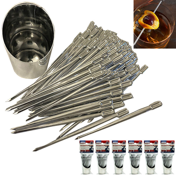 600 Silver Cocktail Picks Martini Olive Fruit Cheese Sample Appetizer Party 3.3"