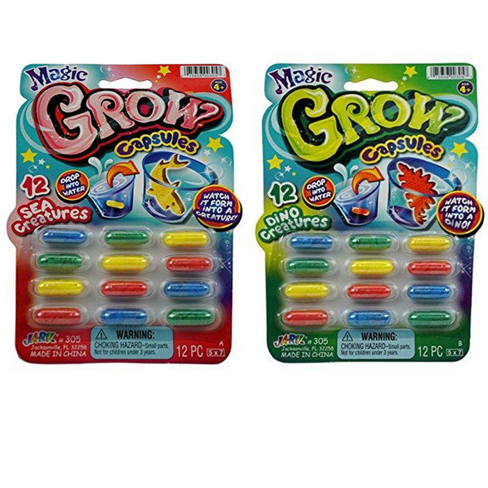 48 Pc Magic Grow Growing Animal Capsules Expanding Sponge Foam Toy 4 Packs