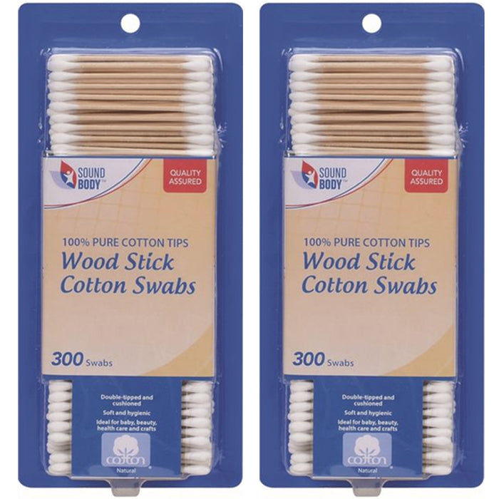 900 Ct Cotton Swabs Double Tipped Applicator Q Tip Safety Ear Wax Makeup Remover