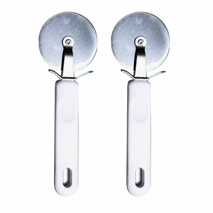 2 X Stainless Steel Pizza Cutter Pie Slicer Blade Wheel Sharp Heavy Duty Kitchen