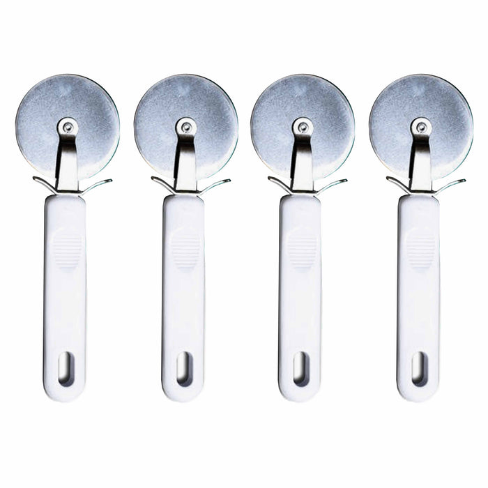 4 X Stainless Steel Pizza Cutter Sharp Wheel Blade Pie Slicer Heavy Duty Kitchen