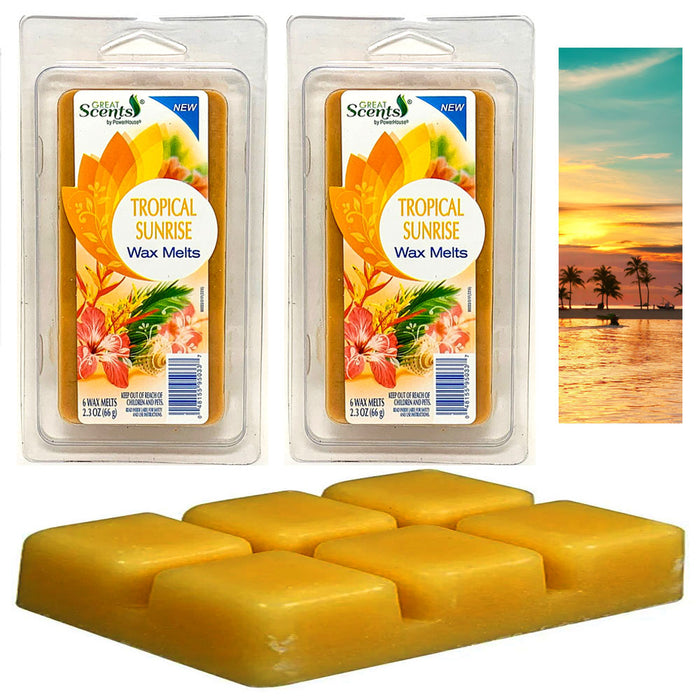 2 Pk Tropical Sunrise Scent Cube Wax Melts Candle Warmers Fragrance Aroma 2.3oz