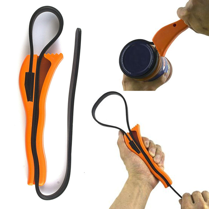 2 Rubber Strap Wrench Set Adjustable Hand Grip Lid Plumbing Tighten Oil Filter