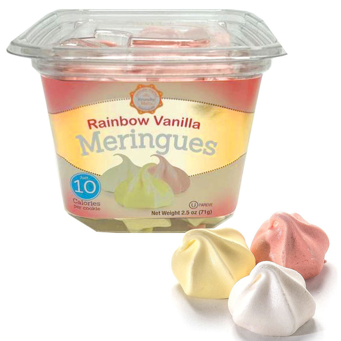 1 Pk Rainbow Vanilla Meringues Cookies Gluten Fat Free 80 Calories Kosher Snacks