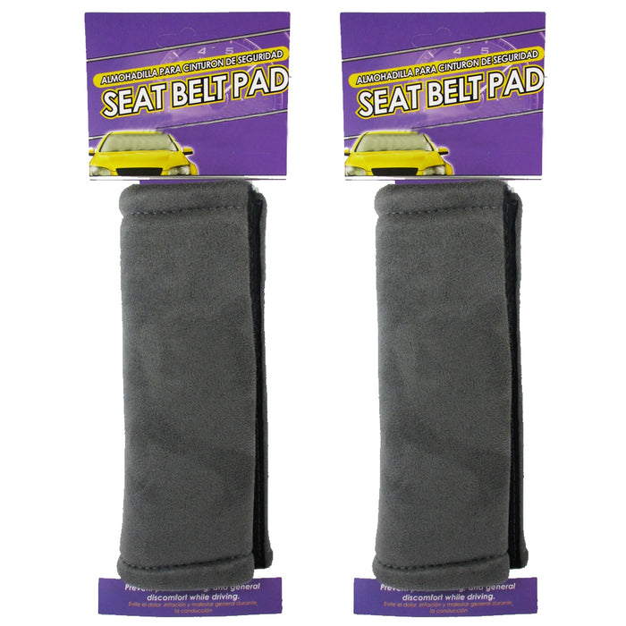2Pc Grey Seat Belt Pads Car Safety Soft Shoulder Strap Cover Cushion Truck Auto