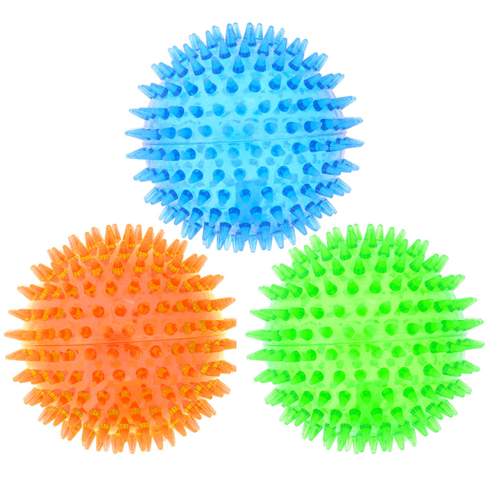 4 Rubber Dental Spiky Rubber Ball Fetching Pet Dog Toy Cleans Teeth Gum Health