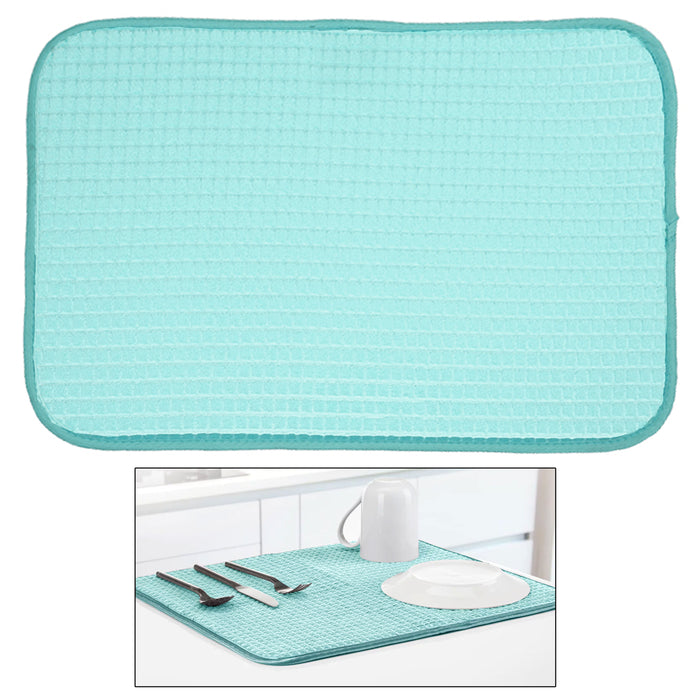 1 Large Non Slip Dish Drying Mat Absorbent Microfiber Kitchen Stemware 18"x24"