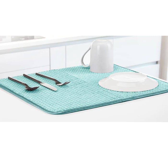 1 Large Non Slip Dish Drying Mat Absorbent Microfiber Kitchen Stemware 18"x24"